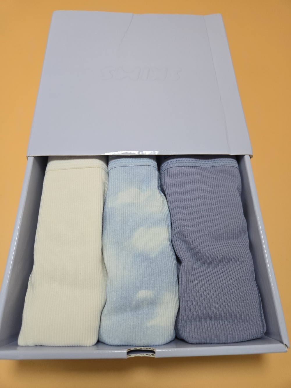 SKIMS Cotton Rib Boxers 3-pack - Blue Quartz Cloud- L